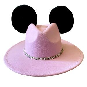 Lavender Mickey Ears Fedora Chain Hat Disneycore Whimsical Western Flare Soft D